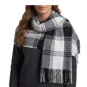 BUFANDA PLAID CLASSIC - BLANCO / NEGRO