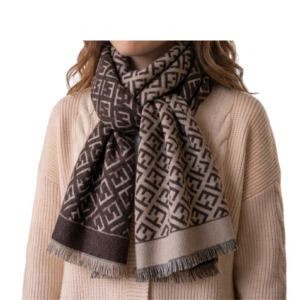 BUFANDA GEOMETRIC DOBLE FAZ CAFÉ - BEIGE