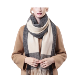 BUFANDA MUSE HUESO / NEGRO