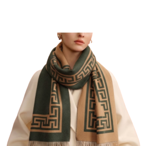 BUFANDA CLEO DOBLE FAZ VERDE / BEIGE